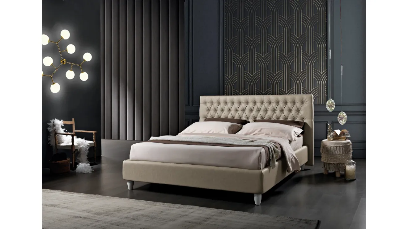 Letto matrimoniale in ecopelle Tender di Artigianaletti