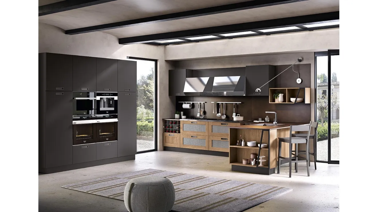 Cucina Moderna con penisola Daytona 01 di Spar